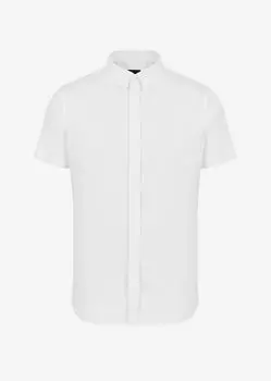 Рубашка облегающего кроя из эластичного хлопка Armani Exchange, белый