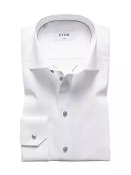 Рубашка облегающего кроя из твила Eton, белый