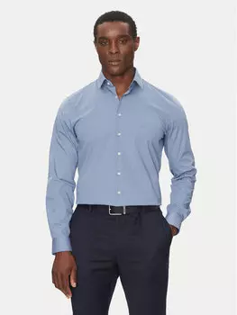 Рубашка облегающего кроя Poplin Stretch Slim Shirt K10K108229 Calvin Klein, синий