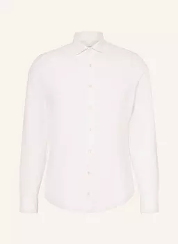 Рубашка облегающего кроя с льном Roy Robson, белый