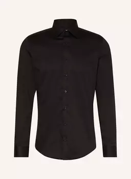 Рубашка облегающего кроя Seidensticker, черный