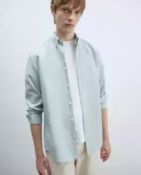 Рубашка облегающего кроя Sfera, зеленый