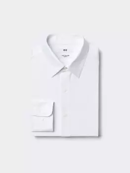 Рубашка облегающего кроя Uniqlo, цвет 00 белый