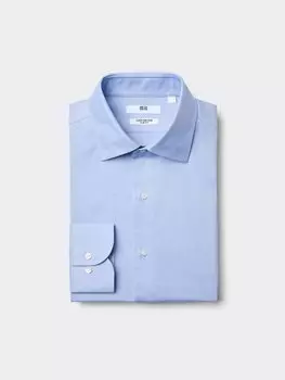 Рубашка облегающего кроя Uniqlo, цвет 60 синий