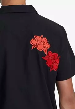 Рубашка OBLOW FLORAL MANCHES COURTES RVCA, черный