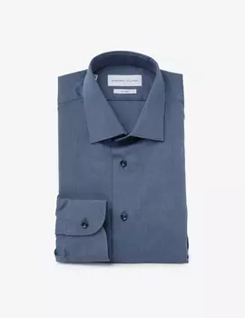 Рубашка обычная, без утюга Sartoria Italiana, синий