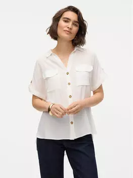 Рубашка обычного кроя Bumpy 10310139 Vero Moda, белый