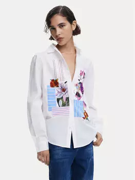 Рубашка обычного кроя Flowers Minnie 25SWCW24 Desigual, белый