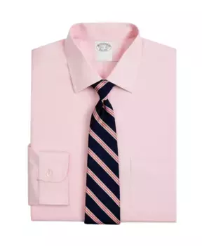 Рубашка обычного кроя из эластичного хлопка без глажки с воротником Ainsley Brooks Brothers, розовый