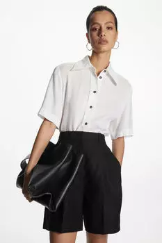 Рубашка обычного кроя из льна, белый