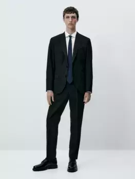 Рубашка обычного кроя из текстурированной рубашки с двойными манжетами Massimo Dutti, белый