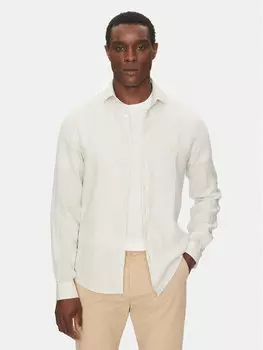 Рубашка обычного кроя Linen Stripe Slim Shirt K10K109332 Calvin Klein Jeans, бежевый
