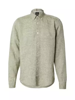 Рубашка обычного кроя на пуговицах BOSS LIAM, цвет mottled green