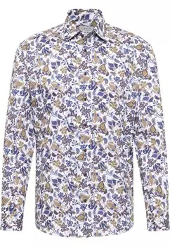 Рубашка обычного кроя на пуговицах ETERNA, цвет Mustard/Mixed colors