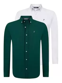 Рубашка обычного кроя на пуговицах Jacey Quinn, цвет Dark green/White