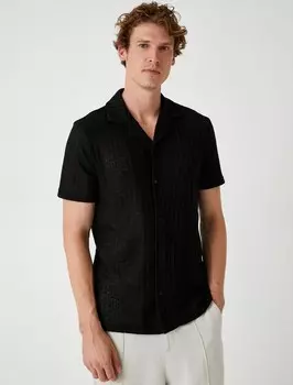 Рубашка обычного кроя на пуговицах Koton, черный