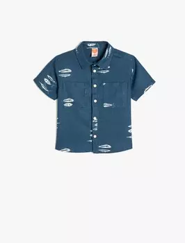 Рубашка обычного кроя на пуговицах Koton, синий