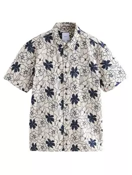 Рубашка обычного кроя на пуговицах Next, бежевый