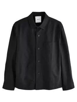 Рубашка обычного кроя на пуговицах Next, черный