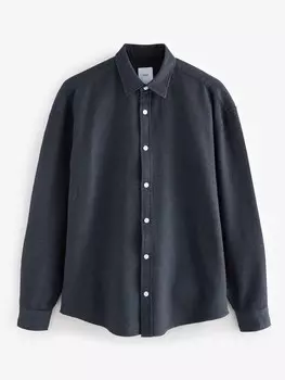 Рубашка обычного кроя на пуговицах Next, черный