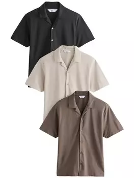 Рубашка обычного кроя на пуговицах Next, цвет Beige/Brown/Black