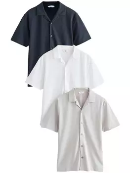 Рубашка обычного кроя на пуговицах Next, цвет Navy/Light grey/White