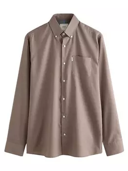 Рубашка обычного кроя на пуговицах Next, коричневый
