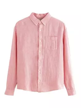 Рубашка обычного кроя на пуговицах Next, розовый