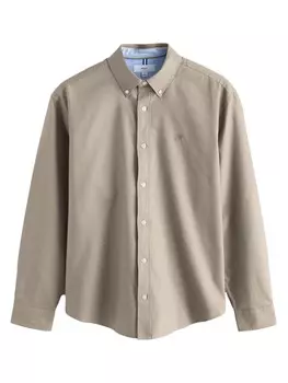 Рубашка обычного кроя на пуговицах Next, серый