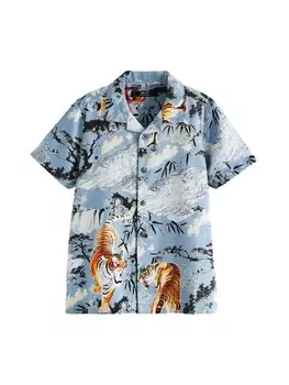 Рубашка обычного кроя на пуговицах Next, синий