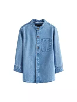 Рубашка обычного кроя на пуговицах Next, синий деним