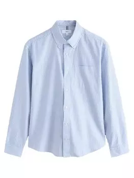 Рубашка обычного кроя на пуговицах Next, синий