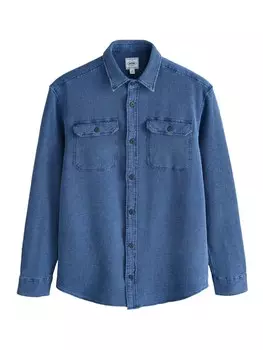 Рубашка обычного кроя на пуговицах Next, синий