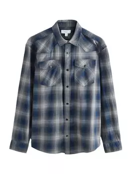 Рубашка обычного кроя на пуговицах Next, темно-синий