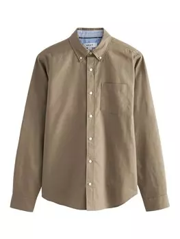 Рубашка обычного кроя на пуговицах Next, темно-бежевый