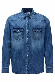 Рубашка обычного кроя на пуговицах Salsa Jeans, синий деним