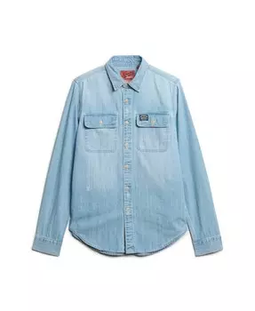 Рубашка обычного кроя на пуговицах Superdry, светло-синий