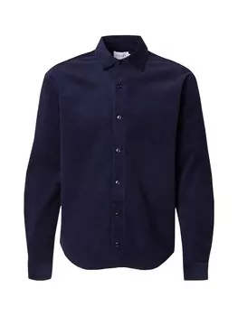 Рубашка обычного кроя на пуговицах TOPMAN, темно-синий