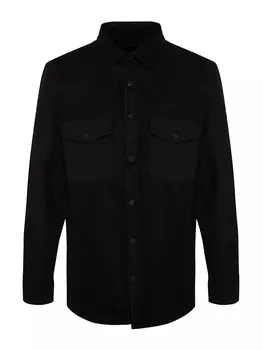 Рубашка обычного кроя на пуговицах Trendyol, черный