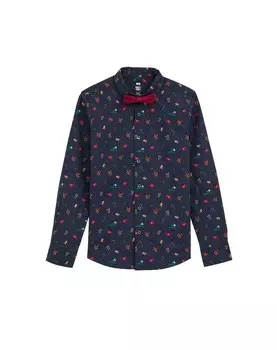 Рубашка обычного кроя на пуговицах WE Fashion, морской синий