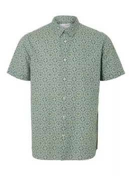 Рубашка обычного кроя New Linen 16079053 Selected Homme, зеленый