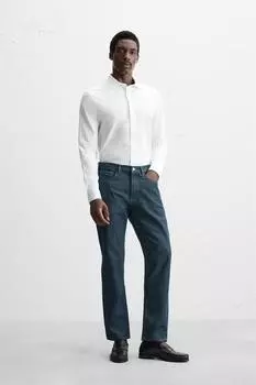 Рубашка обычного покроя ZARA, белый