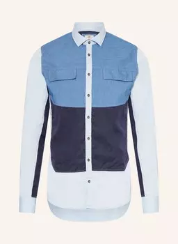 Рубашка очень узкого кроя Q1 Manufaktur, синий