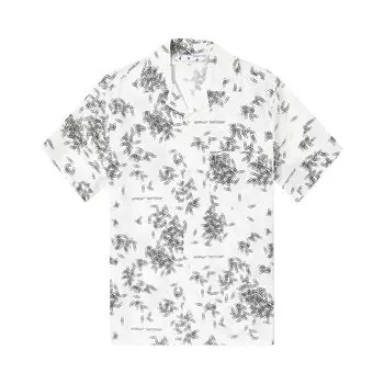 Рубашка Off-White Allover Paperclip Print Holiday Shirt 'White/Black', белый