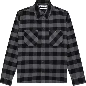 Рубашка Off-White Arrow Flannel Shirt 'Light Grey/White', серый