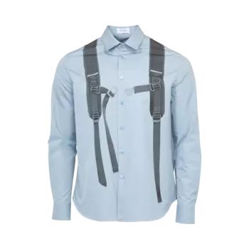 Рубашка Off-White Backpack Heavycot 'Placid Blue/Black', синий