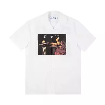 Рубашка Off-White Caravaggio Bowling Shirt 'White/Red', белый