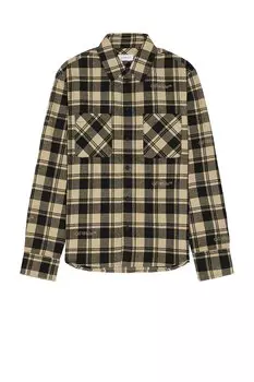 Рубашка OFF-WHITE Check Flannel, цвет Beige Black