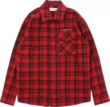 Рубашка Off-White Flannel Check Shirt 'Red', красный