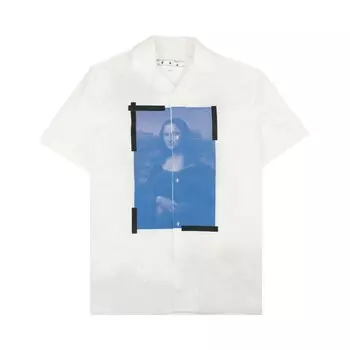 Рубашка Off-White La Gioconda Bowling Shirt 'White/Black', белый